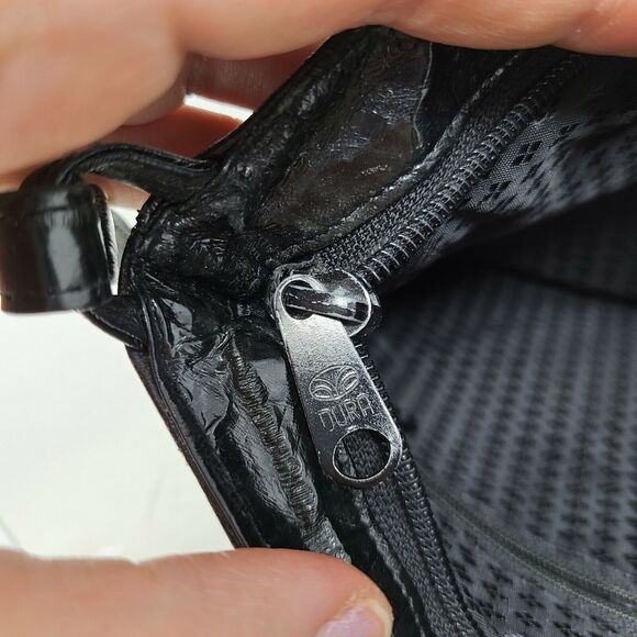 Vintage Black Eel Skin Handbag Shoulder Clutch Leather of the Sea 22" Drop Strap - Picture 5 of 8